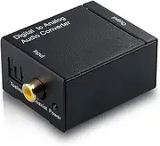 Black Audio Converter Optical Fiber Toslink Coaxial Signal to RCA R/L Audio Decoder SPDIF ATV DAC Amplifier