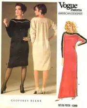Vogue American Sewing Pattern Women's DRESS Maxi 1389 Geoffrey Beene Sz 10 UNCUT