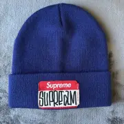 Supreme Gonz Name Tag Logo Beanie Navy Blue Hat Cap FW21 New With Tags