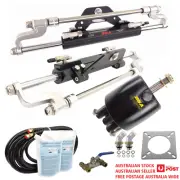 Boat Hydraulic Twin Outboard Engine Steering Kit Suits Evinrude 150HP-300HP