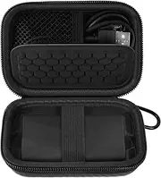 Carrying for Samsung T9/ T7/ T7 Shield Portable SSD 4TB 2TB 1TB, USB External Solid State Hard Drive Storage Travel Carrying Holder Fits for USB Cable (Full-Black)-Box Only