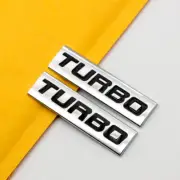 2Pcs Metal Black TURBO Emblem Chrome V6 V8 Engine Car Trunk Fender Badge Sticker