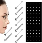 [JJUNW] 60 Pcs Nose Studs Nose Rings, 1.5 Mm Tragus Piercing Jewelry Nose Piercings Rhinestones, Stainless Steel Helix Piercing Jewelry Tiny Hypoallergenic for Women Men Tragus Nose Medusa Lip Labret
