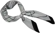 [Zasel] Womens White & Black Maze Silk Feel Soft Neck Scarf Black, White Scarves