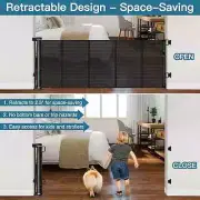 24 Inches Tall Retractable Baby Gates for Doorways Short Dog to Step Over