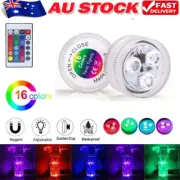 Underwater Submersible LED Lights RGB Remote Control Battery Operated Waterproof
