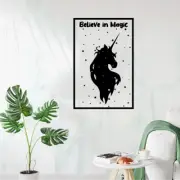 Believe in Magic Unicorn Vinyl Wall Art Decor Sticker for Home Kids Room Decals
