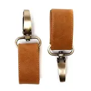 BUGABOO FITTING LEATHER PRAM BAG CLIPS (TAN)