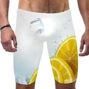 [VBFOFBV] Men's Printed Jammer Swimsuit Swim Shorts, Hello Summer Pink Striped Pineapple