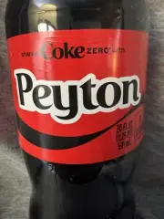 Share a Coke with Peyton 2025 Personalized Gift Coca~Cola Bottle 20oz Zero