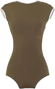 [kowaku] Women 1 Piece Swimsuits High Waist Comfortable Bathing suits for Ladies SPA