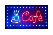 Large LED Cafe Sign Flashing Size 48x25CM Business Board Electric Shop Open