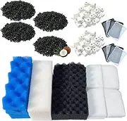 beaufan 38 Pack Filter Media Kit for Fluval 306/307 Canister Filters, Replacement Bio Foam, Activated Carbon & Ceramic Rings (2 Sets Maintenance Bundle)