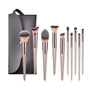 10pcs Champagne Makeup Brushes Set Foundation Powder Blush Eyeshadow Concealer Lip Eye Make Up Brush Cosmetics Beauty Tools