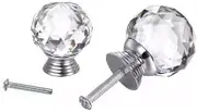 AIMALL 10pcs Clear Crystal Glass Knobs with Screws, 30mm/40mm Drawer Cabinet Door Pull Handle, Elegant Home Decor for Cupboards and Wardrobes
