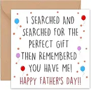 Fathers Day Card - Funny Father's Day Cards For For Dad Daddy Father s Stepdad Stepfather Husband - From Son Daughter Both of Us Child - Fathers Day Gift - Sentimental Humorous Present - 14cm…