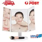 Makeup Mirror With LED Light Standing Mirror Magnifying Tri-Fold TouchAccessoris