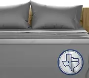 [TEXAS LINEN CO.] Luxury Egyptian Cotton California King Sheet Set - 1000 Thread Count 4 Piece Cal King Sheets, Soft, Cooling Extra Long Staple Sateen Bed Sheets - Fits Upto 18” Deep Pocket - Dark Grey