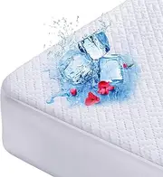 Cooling Waterproof Mattress Protector King Size, Mattress Cover 3D Air Fabric Mattress Pad Cover Smooth Soft Breathable Noiseless, 8''-21'' Deep Pocket