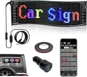 LED Car Sign, Flexible LED Matrix Panel with Bluetooth Smart App Control, IP66 Waterproof Scrolling Message Display Board, Programmable Custom Text Pattern Graffiti Animation Display
