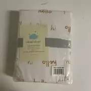 Fitted Crib Sheet Hi Hello - Cloud Island™ White/Yellow Unisex Crib Sheet. Facto
