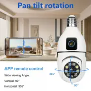 WIFI Bulb Camera 8X Zoom Dual Lens Surveillance Wireless Two-way Audio Cameras