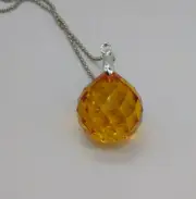 Swarovski Crystal Topaz 20mm Ball 8558 Prism/ Suncatcher; Logo Etched; Feng Shui