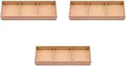 Set of 3, 3 Compartments for Daito Bento Box, Rubber Wood Inner Cream [Shokado]