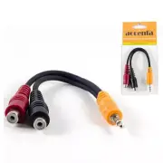 Accenta 6 inch Y-Cable 3.5mm ( 1/8”) Male TRS Plug-- Dual RCA Female Jacks