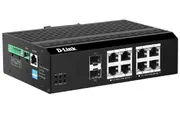 10-Port Gigabit Industrial Smart Managed PoE+ Switch with 4 PoE ports and 2 SFP ports