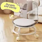 Rolling Stool with Backrest Mini Low Heavy Duty Rotating Chair Swivel Wheels