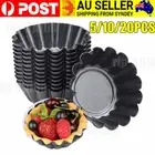 5-20Pcs Round Flan Tart Pie Pan DIY Fluted Baking Tray Base Mold Non-Stick Tools