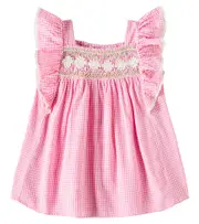 [Louise Misha] Louise Misha Baby Martine gingham cotton dress M 18 red