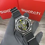 NEW✅LIMITED EDITION✅ Swatch Irony SKYBOND Chronograph Black Silicone Watch