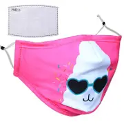 Inkmasters Cotton Reusable Washable Kids Face Mask with Adjustable Ears + 1 Filter PM 2.5 for enhanced Filteration, Safety, Comfort- Heart
