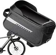 Cycling Phone Frame Bag – Waterproof Bike Phone Holder, Handlebar Top Tube Organizer | Rainproof Touch-Screen Case, Large Storage Pouch for Road Mountain Bicycles, Travel Outdoor Riding Gear