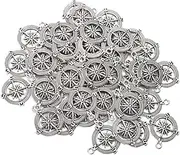 PRETYZOOM 50 Pcs Alloy Pendant Charms DIY Compass Shaped Charms for Graduation Bracelet Necklace