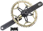 Bicycle Crankset, 165mm 170mm 175mm Road Bike Crankset 48T 50T 52T Narrow Wide Chainring Hollow Integrated Crank Arm 130BCD Aluminum Alloy Bicycle Cranksets with BB