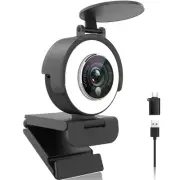 Angetube 1080p Webcam with Ring Light for Streaming: USB 60FPS Web Camera wit...