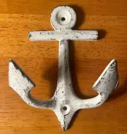 Rustic Cast Iron Anchor Hook Nautical Double Wall Towel Holder Beach House Decor