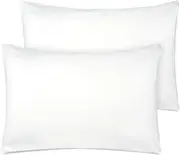 Zenssia Organic Cotton Toddler Pillowcase/Travel Pillowcase Pack of 2 Set 13x18 Inches with Envelope Closure - Soft & Breathable Baby Pillow Case Cover Solid White
