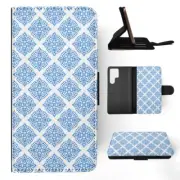 FLIP CASE FOR SAMSUNG GALAXY|BLUE MEDITERRANEAN PATTERN #3