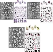 MTSDM 3 Piece Nail Stickers, Cat, Butterfly, Flower Image Nail Plates Nail Supplies Nail Art Printing Stickers DIY Reusable Tools for Manicure Printing, Nail Art Printing Stencils for Women Salon