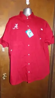 NWT Columbia PFG Alabama Crimson Tide Bonehead Fishing Shirt 2XL Red