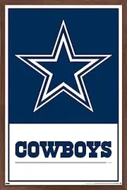 Trends International NFL Dallas Cowboys-Logo 21 Wall Poster, 22.375 in x 34 in, Mahogany Framed Version