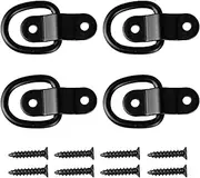 Stainless Steel D Rings Tie Down Anchors for Trailers - Heavy Duty Lashing Rings with Enclosed Points, Pickup Camper Surface Mount Truck Bed Brackets