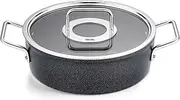 [Fissler] Adamant Aluminium Roasting Dish (Diameter 24 cm, 3.1 L) Stewing Pan Coated with Glass Lid Non-Stick Induction Anthracite