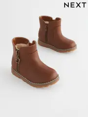 Tan Brown Wide Fit (G) Chelsea Zip Ankle Boots (500929) | $59 - $68