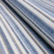 Schumacher Multi Width Stripe Fabric- Dylan Indoor Outdoor / Blue 4.10 yds 81051