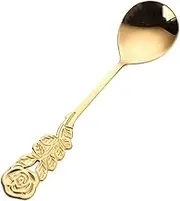 PHENOFICE 3pcs Golden Mini Dessert Spoons Stainless Steel Mirror Finish Coffee Cake Spoons for Home Tableware for Ice and Sugar Stirring